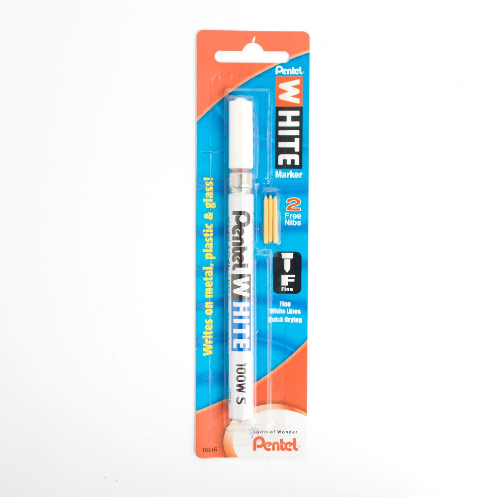 Pentel, Markers, Art & School, Fine point, Felt tip, White, 5287